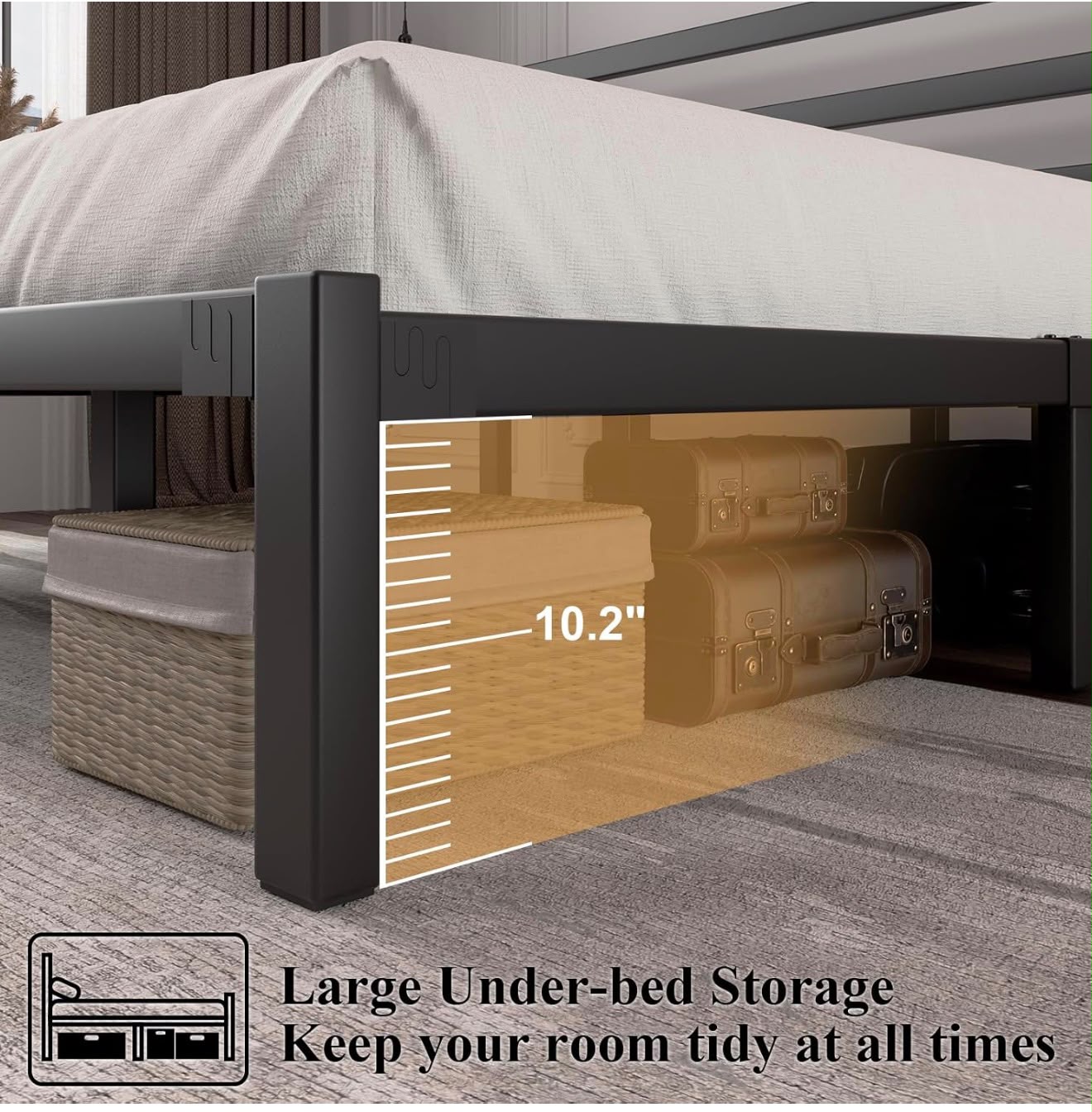 King Size Metal Bed Frame with Headboard